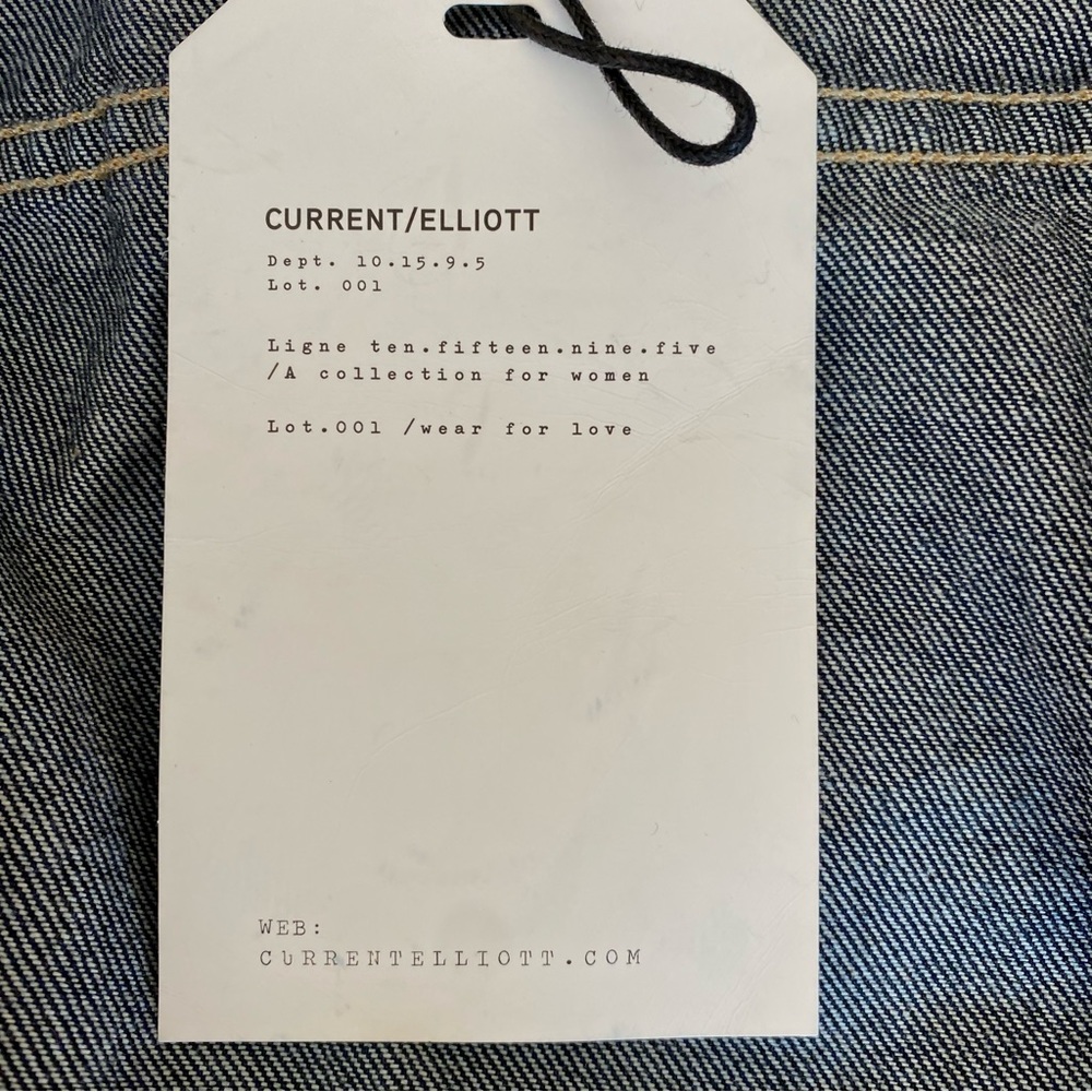 CURRENT ELLIOTT SIZE 2 ( MEDIUM)  CORSET TRUCKER JACKET IN HEARST DARK BLUE WASH - Picture 14 of 14